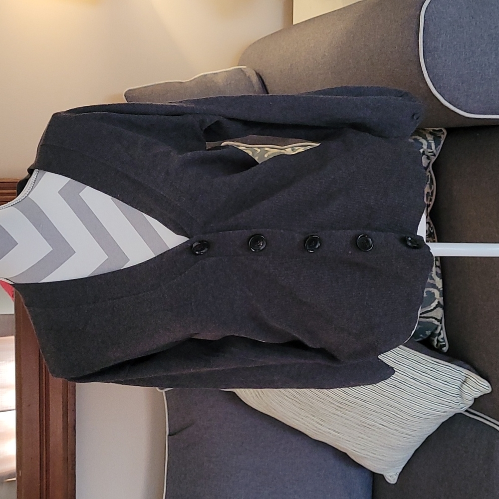 Michael KORS sz medium gray cardigan sweater WT258